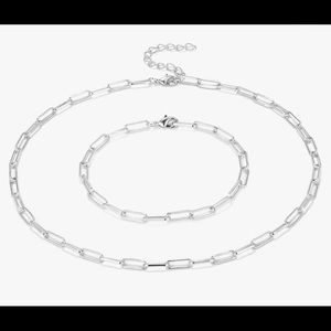 14k Gold Plated Link Necklace - 14” + 2” and 14k Gold Plated Link Bracelet - 7”